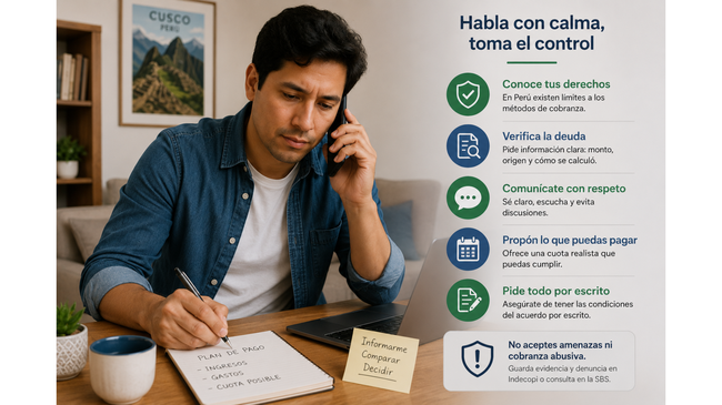 Cómo hablar con un cobrador de deudas sin empeorar tu situación
